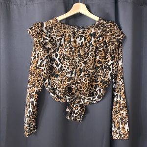 BOOHOO animal print blouse